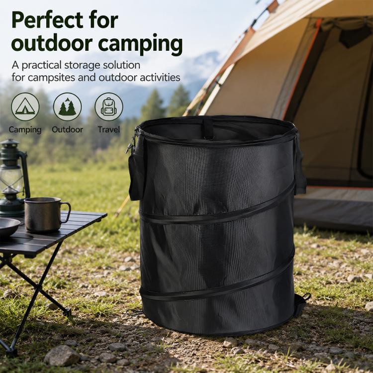Outdoor Camping Folding Bucket Portable Trash Can Garden Leaf Bucket, Size:Small 34x40cm(Light Coffee) - Image 7