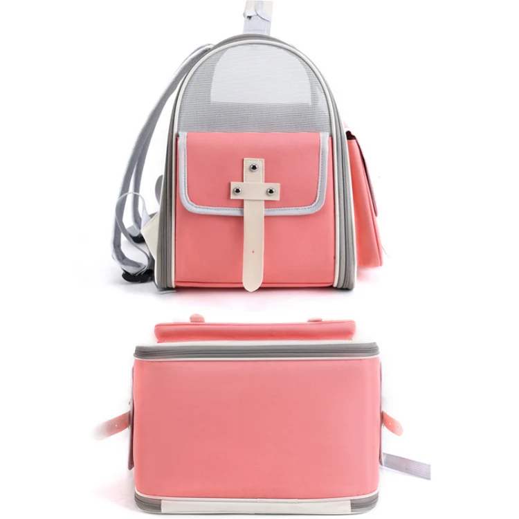 Outdoor Cat Backpack Large Capacity Breathable Pet Bag(Model 7 Pink) - Image 3