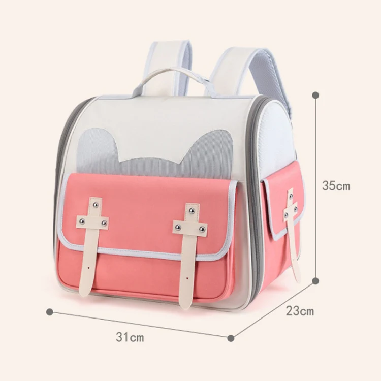 Outdoor Cat Backpack Large Capacity Breathable Pet Bag(Model 7 Pink) - Image 4