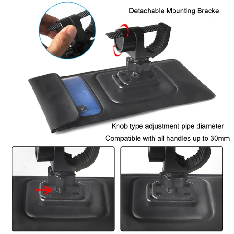 Outdoor Cycling Mobile Phone Navigation Waterproof Bracket(Black) - Image 3