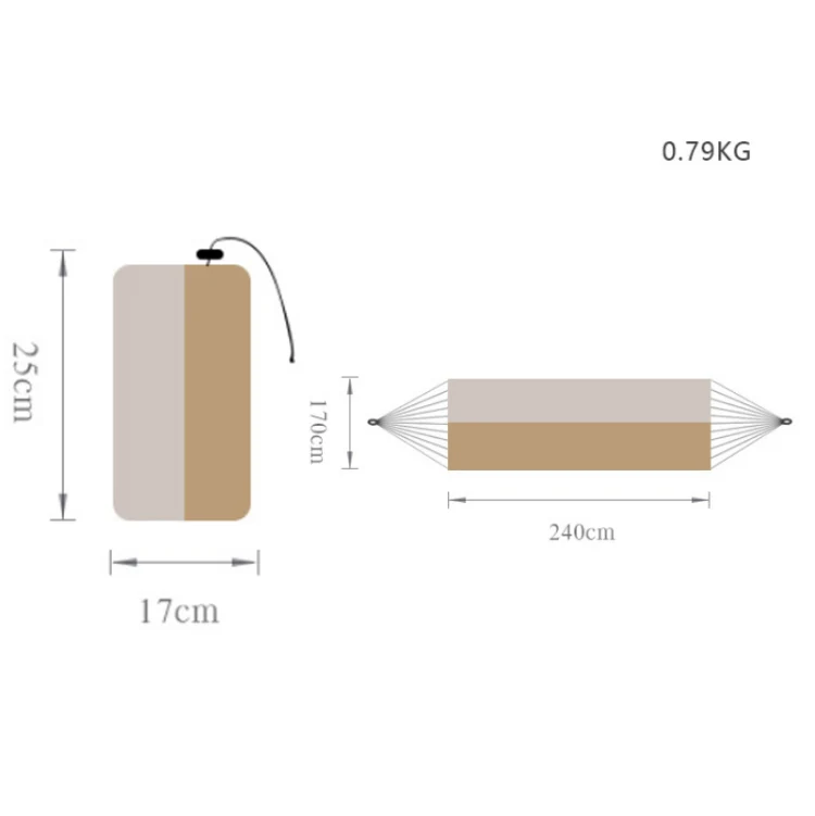 Outdoor Double Inflatable Hammock Anti-Rollover Camping Swing, Size: 270x140cm(Dark Green) - Image 7