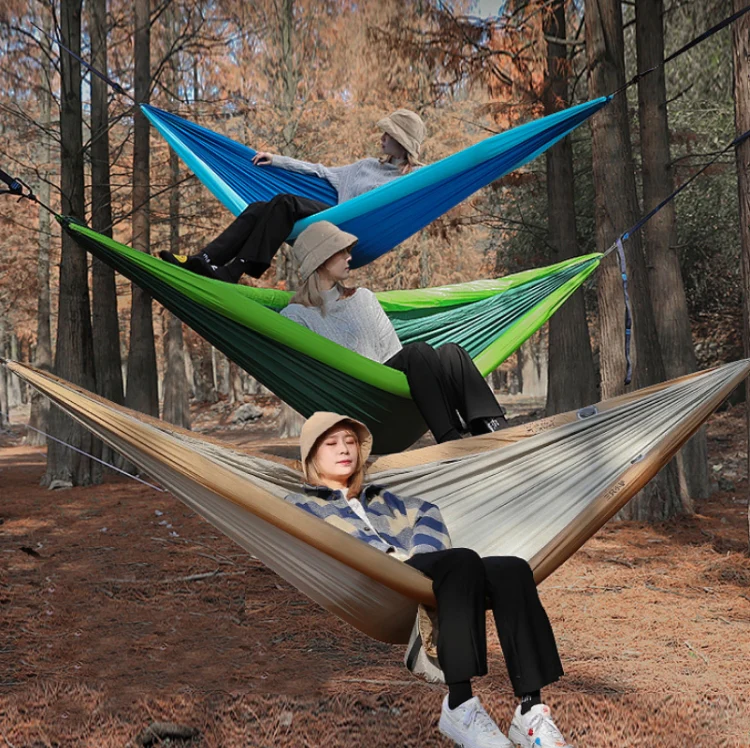 Outdoor Double Inflatable Hammock Anti-Rollover Camping Swing, Size: 270x140cm(Khaki) - Image 6