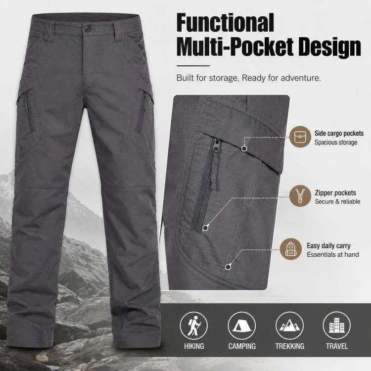 Outdoor Durable Breathable Hiking Long Pants For Men, Size: L(Green) - Image 6