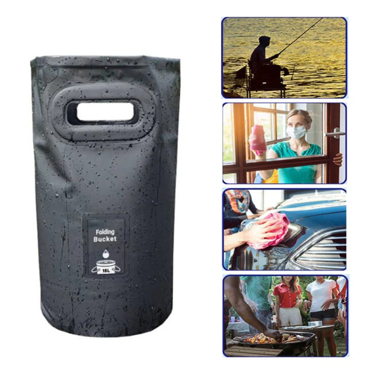 Outdoor Folding Bucket Convenient Camping Picnic Fishing Barrel, Capacity: 15L - Image 3