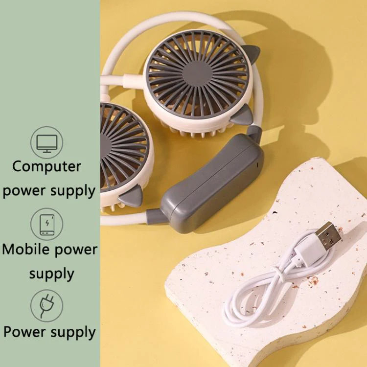 Outdoor Folding Mini Neck Fan Portable USB Rechargeable Summer Gift Fan, Color: Devil Green - Image 9