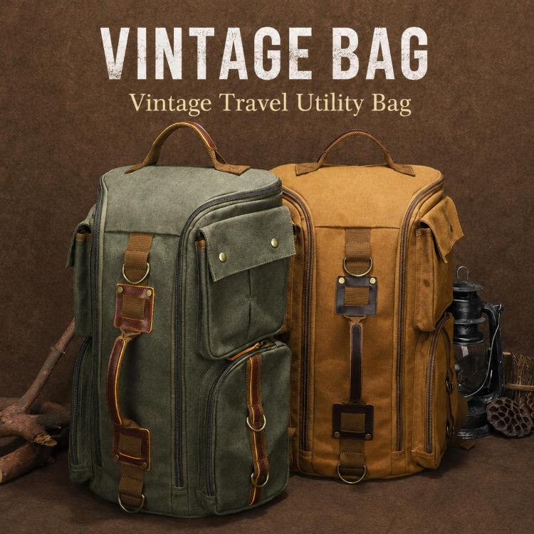 Outdoor Large Capacity Waterproof Travel Men Canvas Backpack(Grey) - Image 2
