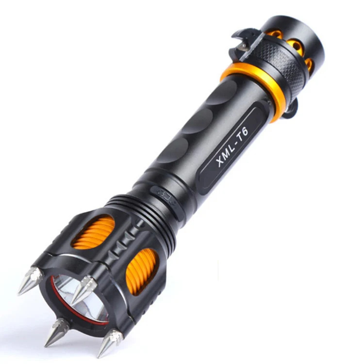 Outdoor LED T6 Strong Light Rechargeable Flashlight Car Safety Hammer Multi-Function Aelf-Defense Flashlight(Single Flashlight) - Image 2