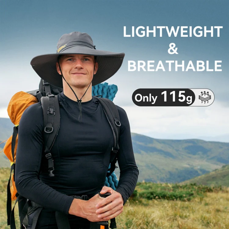 OZERO Summer Sun Shade Sunscreen Hat Outdoor Camping Breathable Large Brim Fisherman Hat, Color: 0063 Navy - Image 2