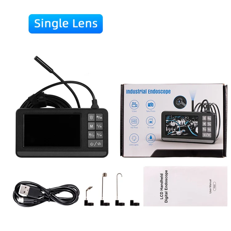 P005 8mm Single Lenses Industrial Pipeline Endoscope with 4.3 inch HD Screen, Spec:1m Tube - Image 9