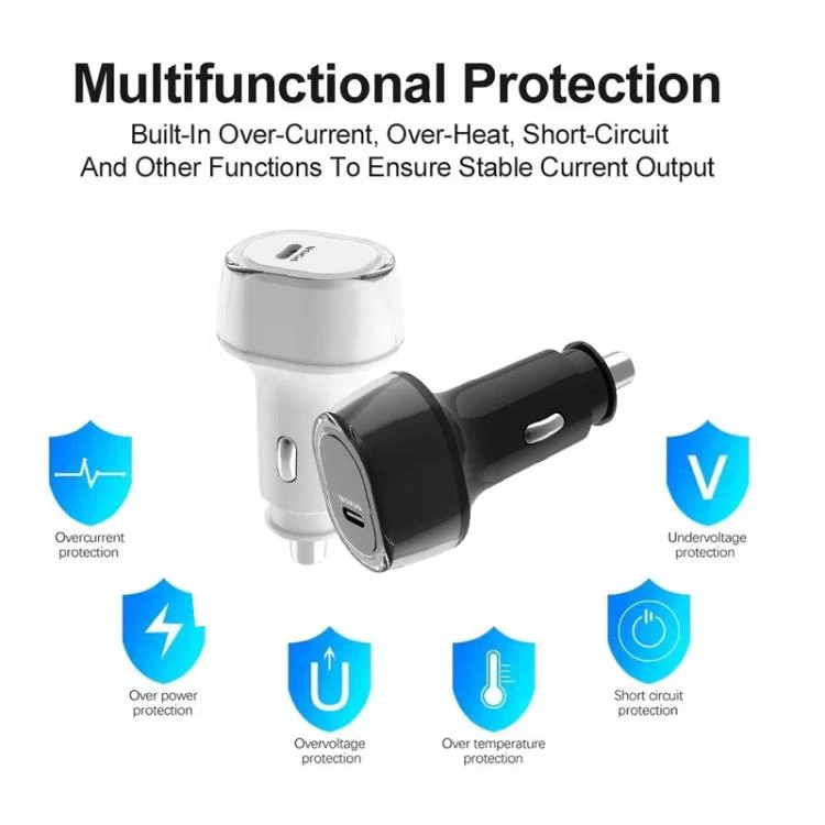 P01 PD45W Type-C / USB-C Buck Boost Car Charger with Type-C to Type-C Data Cable(Black) - Image 7