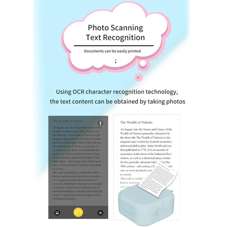 P1 Mini Portable Inkless Thermal Bluetooth Printer Export Version(White) - Image 10