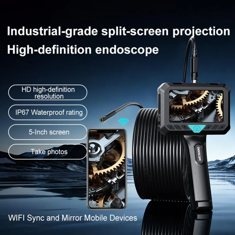 P280 5 inch HD Screen 8mm Industry Digital Endoscope, Type:5m Hard Cable Single-lens - Image 2