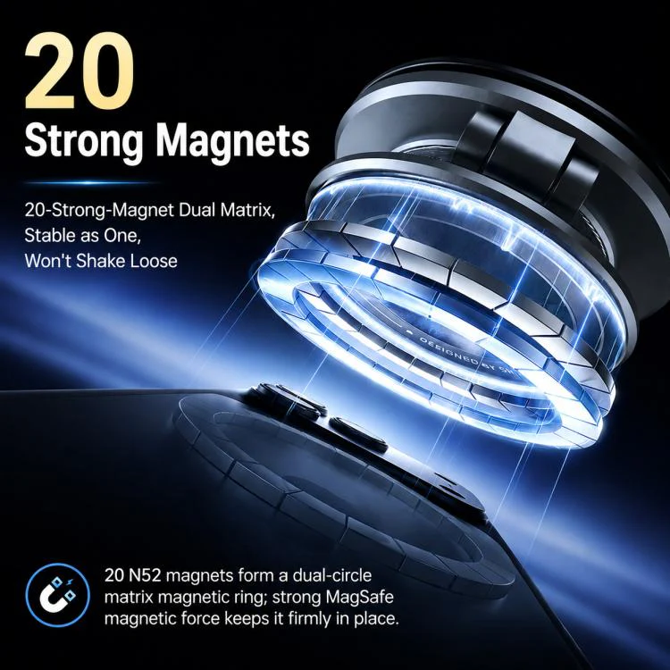 P7 360-Degree Rotating Ring Carbon Fiber Texture Alloy Magnetic Phone Holder(Orange) - Image 5