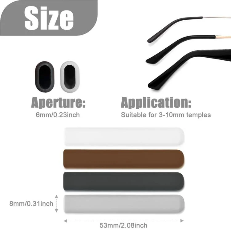 Pair Anti Slip Soft Silicone Eyeglass Ear Pads(Grey) - Image 3