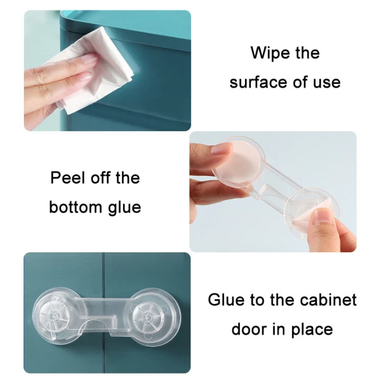 Pair Lock 10 PCS/Pack Children Drawer Anti-opening Cabinet Door Refrigerator Safety Lock - Image 4