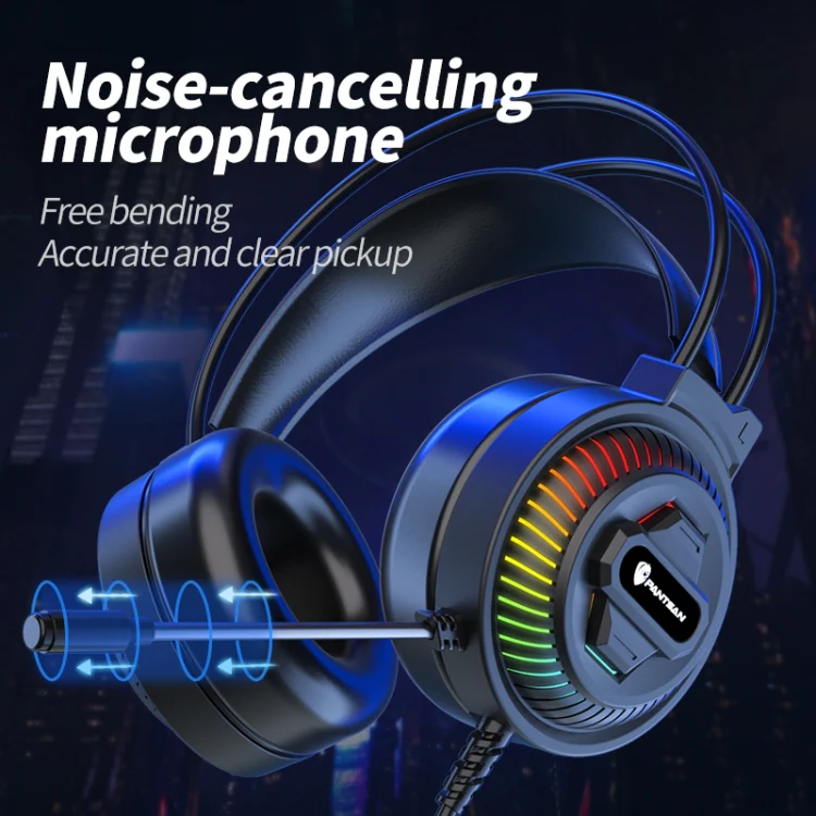 PANTSAN PSH-400 USB Computer Head-Mounted Luminous RGB Wired Headset, Specification:3.5mm Single Plug - Image 5