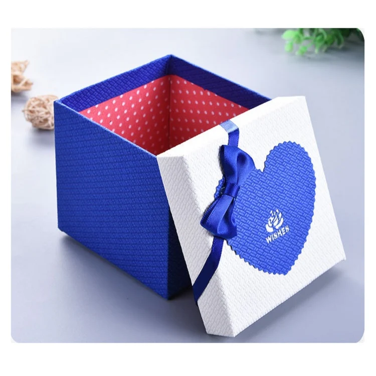 Paper Valentine Day Gift Box With Bow, Specification: 10x10x10cm(Green) - Image 5