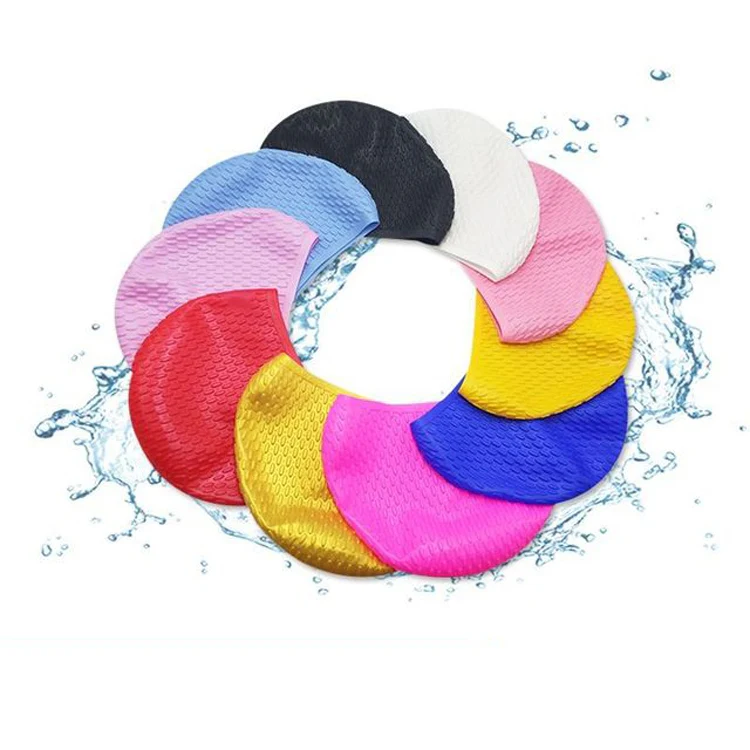 Particles Thickening High Elasticity Non-slip Silicone Swimming Cap(Purple) - Image 4