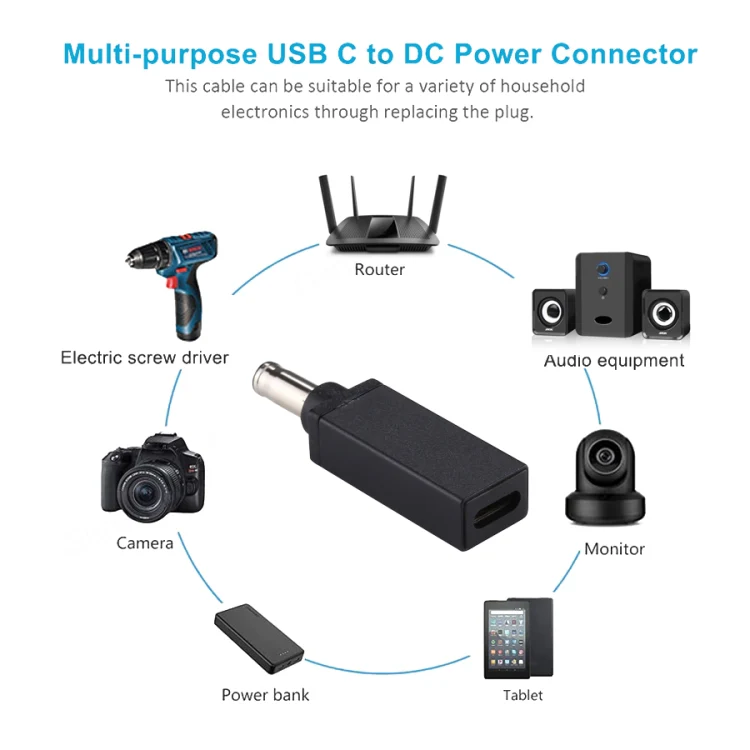 PD 18.5V-20V 5.5x1.0mm Male Adapter Connector(Black) - Image 6