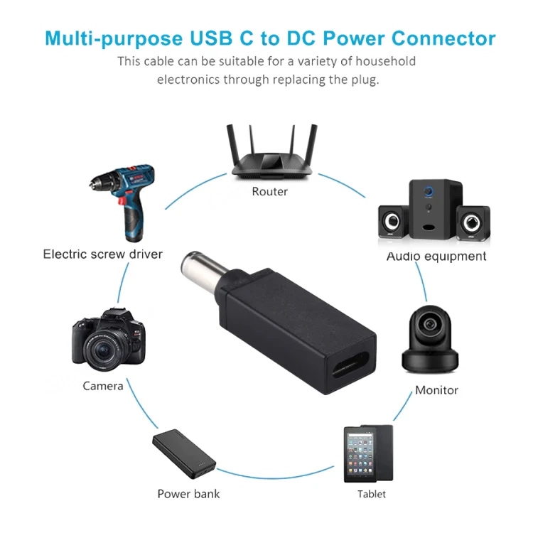 PD 19V 6.0x0.6mm Male Adapter Connector(Black) - Image 6