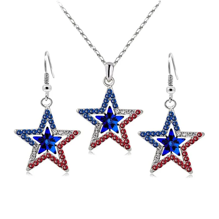 Pentagram With Zirconia Pendant Holiday Commemorative Gift, Style: Red Diamond Necklace - Image 4