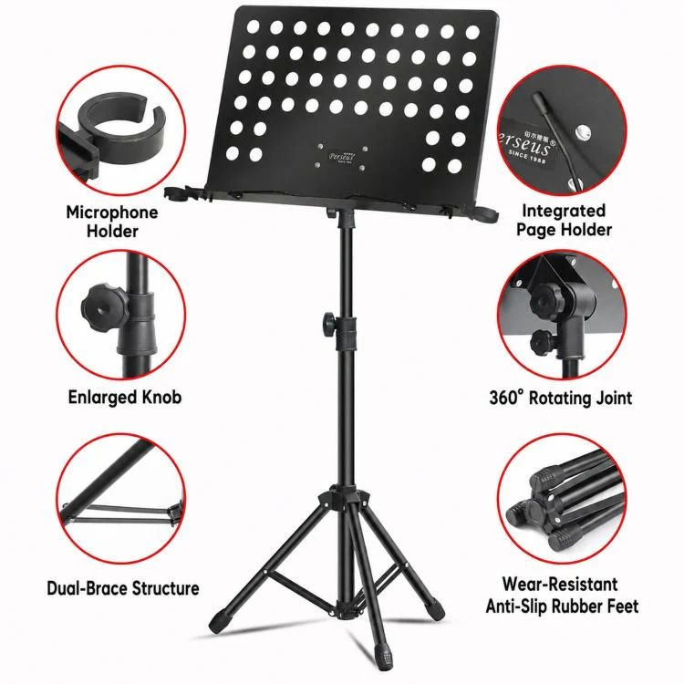 PERSEUS Portable Folding Music Stand Guitar & Violin Music Stand, Spec: 1.7m 3-Fold With Bag - Image 5