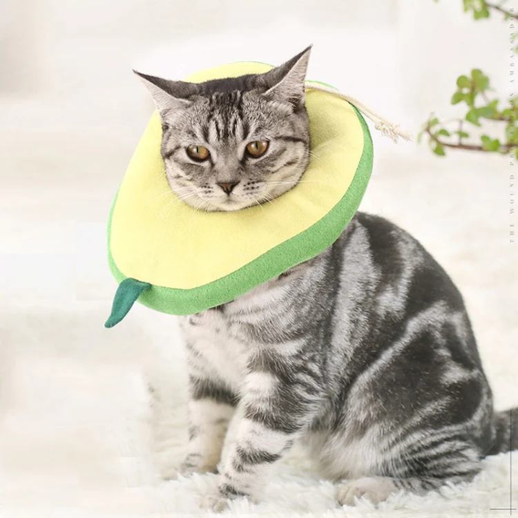 Pet Anti-bite Anti-Lick Ring Soft Cotton Cat Head Cover(Peach) - Image 6