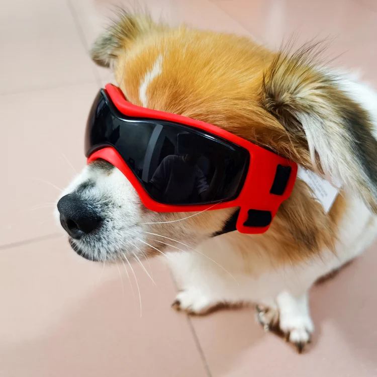 Pet Anti-UV Soft Frame Goggles Dog Sunglasses(Red) - Image 3