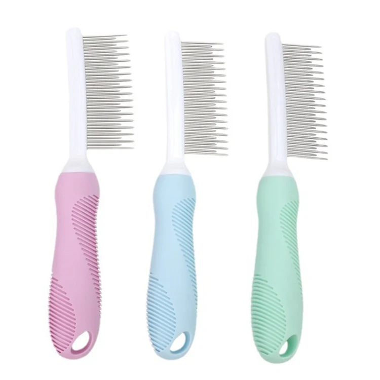 Pet Cats Grooming Needle Comb Dogs De-Floating Hair Cleaning Comb, Style: Sparse Teeth (Blue) - Image 2