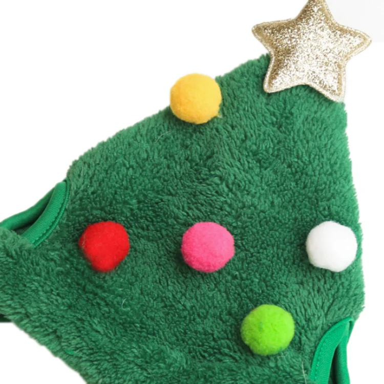 Pet Christmas Hat Saliva Festive Dressing Supplies, Color: Green Hat S - Image 3
