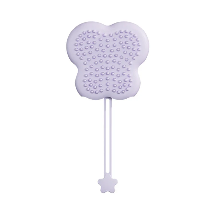Pet Cleaning And Detangling Comb Cats And Dogs Bathing Brush, Color: Butterfly Purple