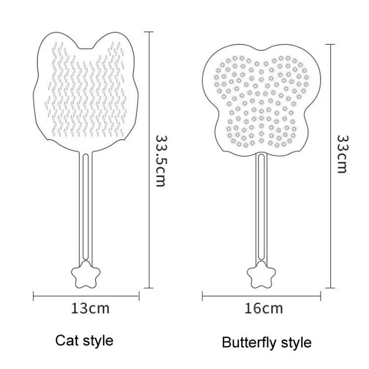 Pet Cleaning And Detangling Comb Cats And Dogs Bathing Brush, Color: Butterfly Purple - Image 3