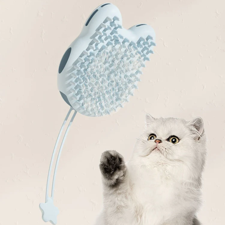 Pet Cleaning And Detangling Comb Cats And Dogs Bathing Brush, Color: Cats Ear Green - Image 9