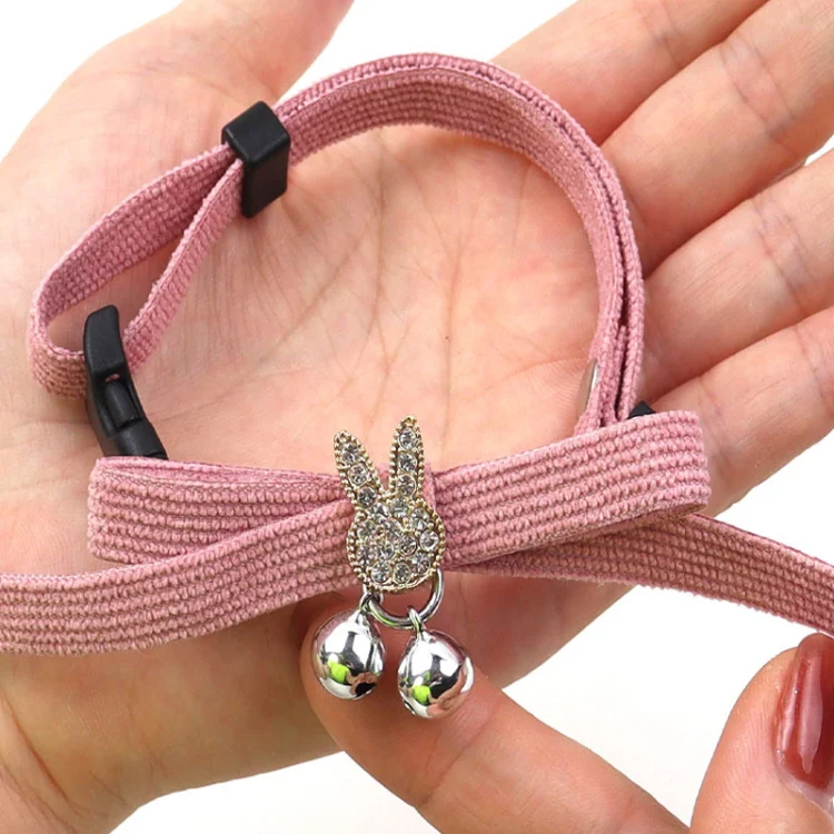 Pet Collar Jewelry Adjustable Cats Bell Necklace, Color: Black - Image 5