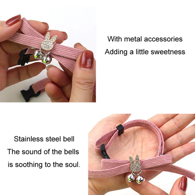 Pet Collar Jewelry Adjustable Cats Bell Necklace, Color: Light Green - Image 3