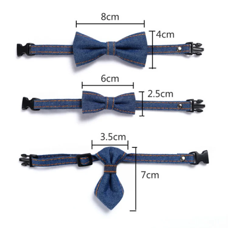 Pet Cowboy Bow Tie Collar Cats Dogs Adjustable Tie Collars Pet Accessories Supplies, Size:S 16-32cm, Style:Tie(Light Blue) - Image 6