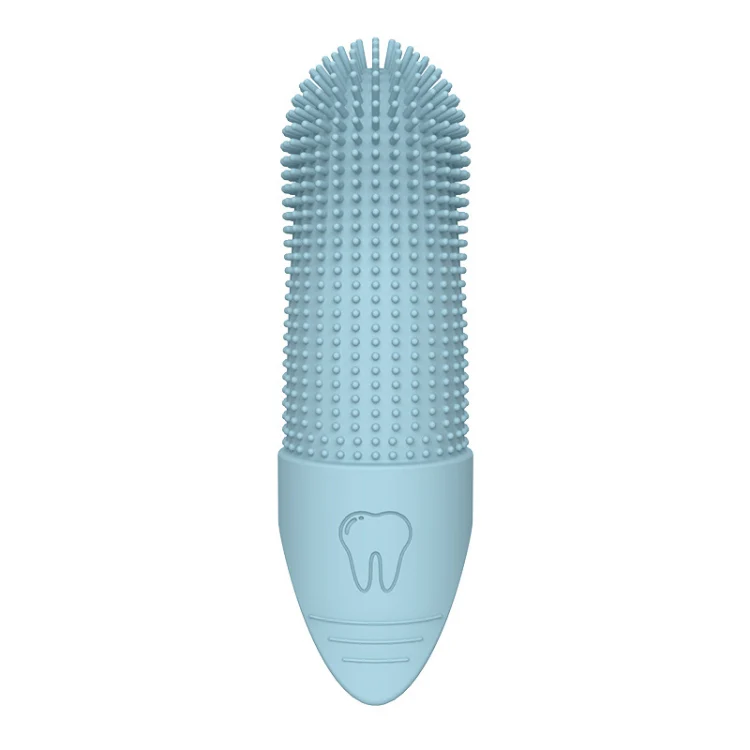 Pet Finger Toothbrush Cats Dogs Silicone Toothbrush Pet Oral Cleaning Care Tool(Blue)