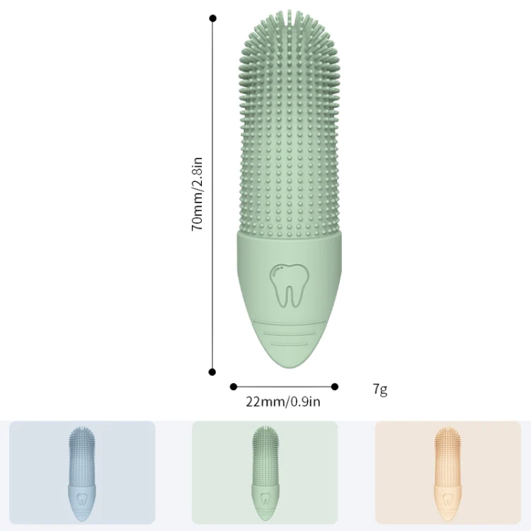 Pet Finger Toothbrush Cats Dogs Silicone Toothbrush Pet Oral Cleaning Care Tool(Blue) - Image 4