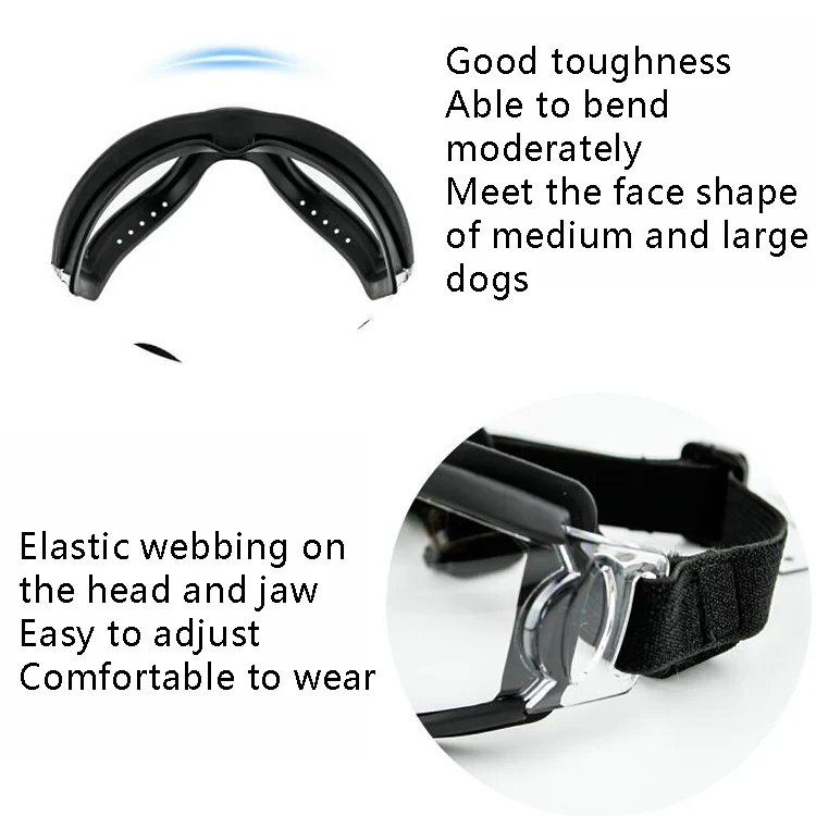 Pet Goggles Dog Transparent Glasses Waterproof Windproof Snow Goggles Dog Glasses(Transparent) - Image 6