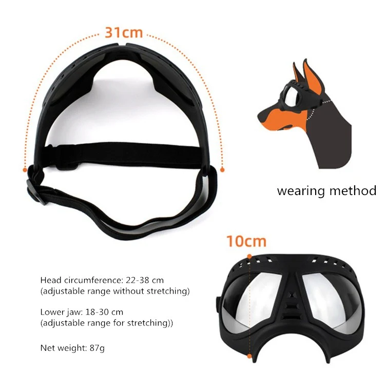Pet Mask Glasses Waterproof And Snowproof Soft Frame Goggles Dog Supplies Sunglasses(Black) - Image 5