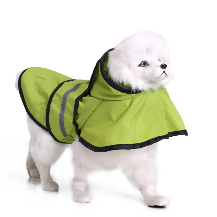 Pet Reflective Raincoat Large Dog Poncho, Size: L(Fluorescent Green)