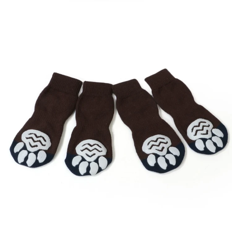Pet Socks Cotton Anti-Scratch Breathable Foot Cover, Size: 3XL(Brown) - Image 2
