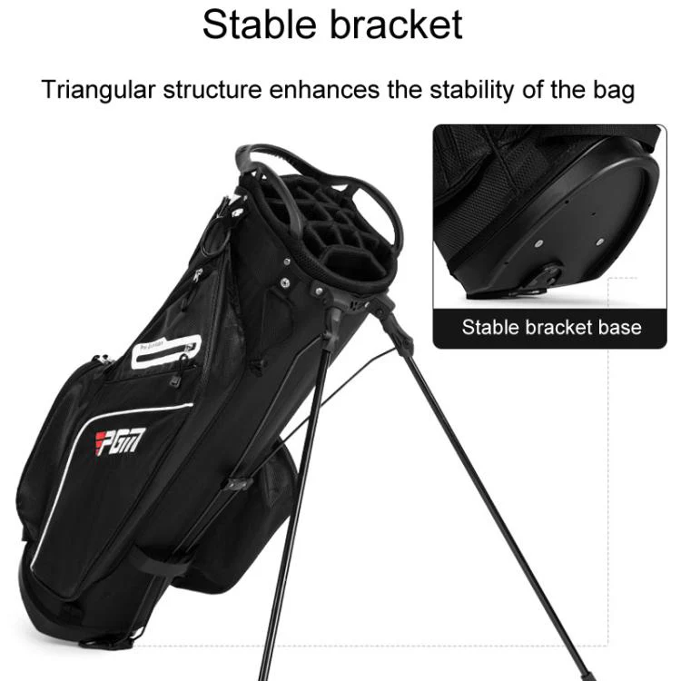 PGM QB147 Lightweight Protable Double Shoulder Golf Clubs Bag Unisex Holder Pack With 14 Slots For Poles(Black White) - Image 5