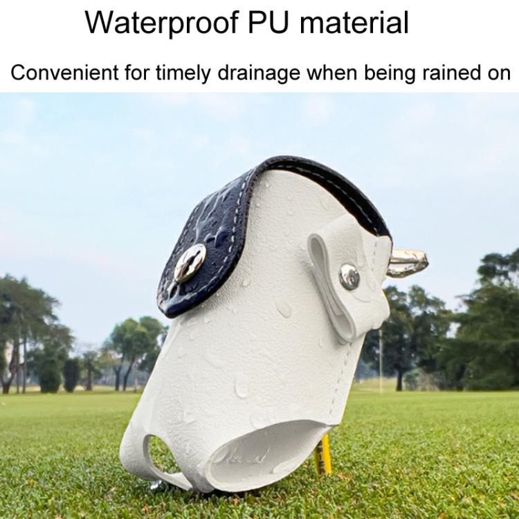 PGM QJ008 Unisex Portable Magnetic Closure Golf Ball Storage Belt Pouch(White Brown) - Image 7