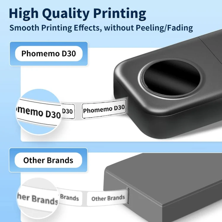 Phomemo D30 Thermal Label Printer Portable Bluetooth Mini Label Maker Machine With 5 Rolls Paper White - Image 3