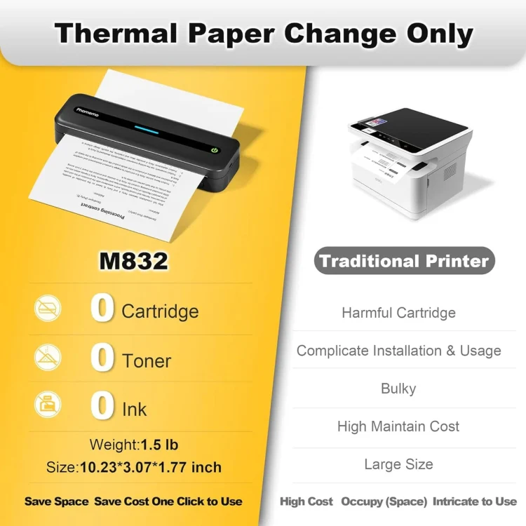 Phomemo M832 300dpi Wireless Thermal Portable Printer, Size: Letter Version(Gray) - Image 4