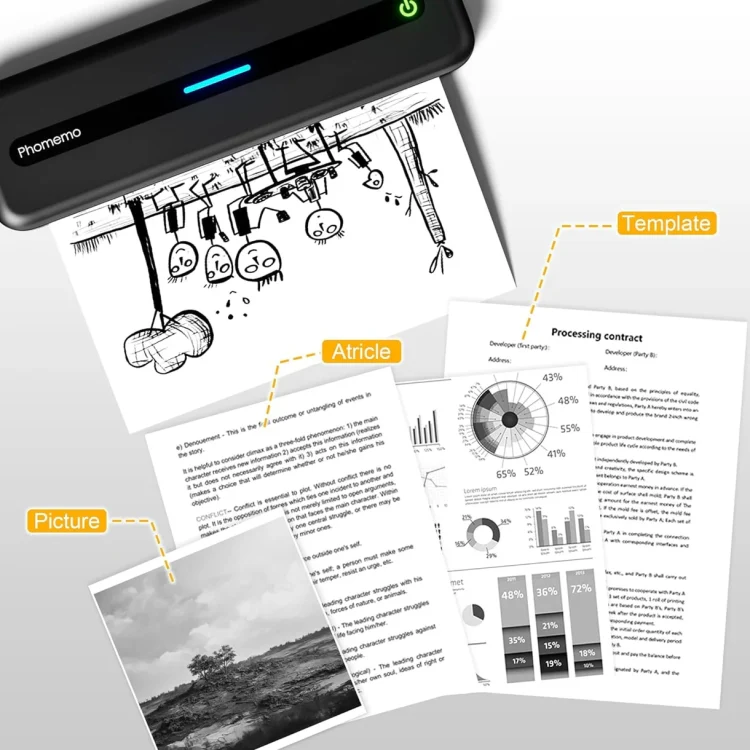 Phomemo M832 300dpi Wireless Thermal Portable Printer, Size: Letter Version(Gray) - Image 5