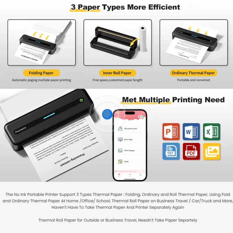 Phomemo M832 300dpi Wireless Thermal Portable Printer, Size: Letter Version(Gray) - Image 8