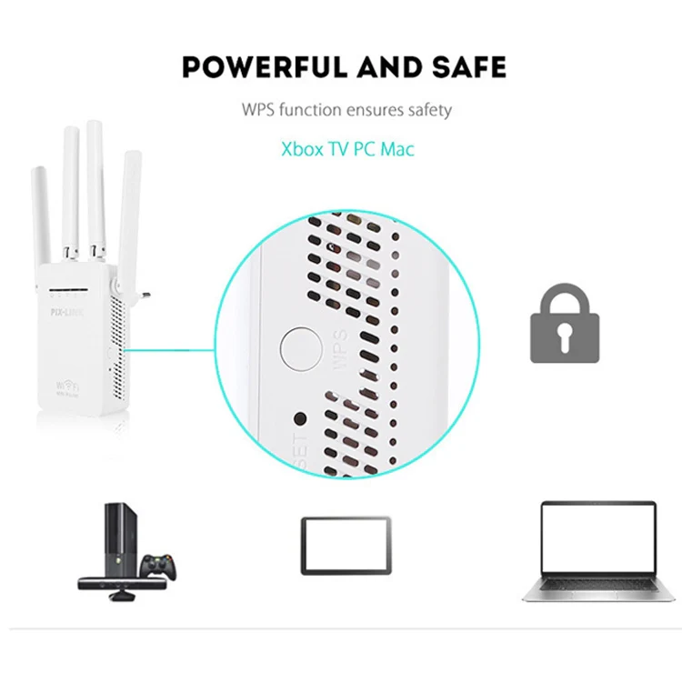 PIX-LINK LV-WR09 300Mbps WiFi Range Extender Repeater Mini Router(UK Plug) - Image 5