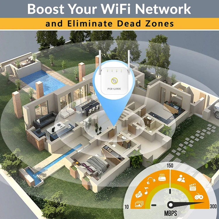 PIX-LINK WR22 300Mbps Wifi Wireless Signal Amplification Enhancement Extender, Plug Type:AU Plug(White) - Image 11